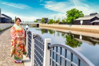 半田運河と振袖