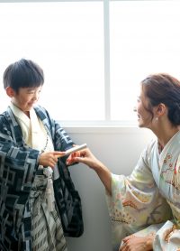 お母さんと着物で撮る５歳男の子の七五三