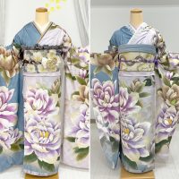 同じ振袖で帯や小物が異なるコーデ例