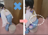 ▼袴姿で着席、気を付けるポイント！×