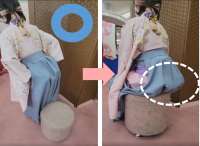 ▼袴姿で着席、気を付けるポイント！〇