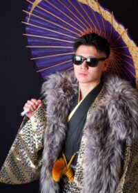 成人式の紋付袴（ファーコートコーデ）